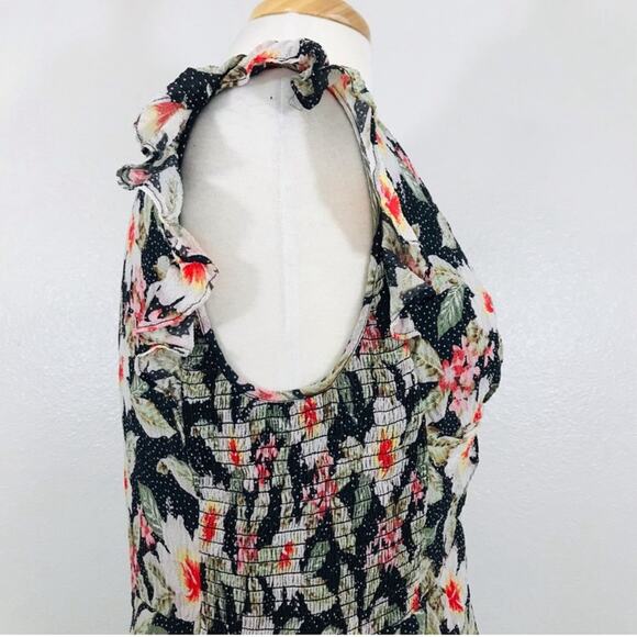 Rebecca Taylor Kamea Smocked Floral Flutter-Sleeve Silk Dress Women’s Size 10 - Picture 7 of 14